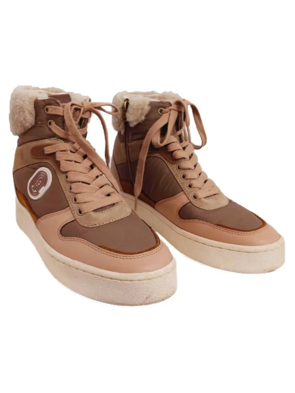 Coach C220 High Top Sneakers in Mushroom/Oat